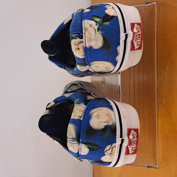 Vans Era Romantic white roses floral royal blue lace-up casual summer sneakers - Picture 3 of 7